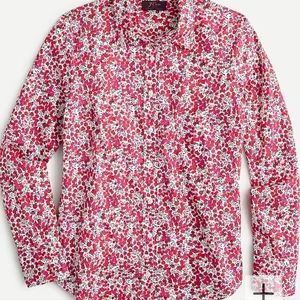 J. Crew Cotton Poplin Perfect Shirt in Liberty Wiltshire Print Size 14, NWT